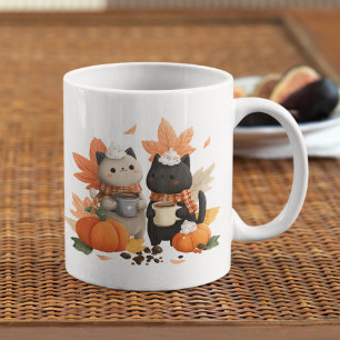 Gezellige herfstkattenmok voor koffieliefhebbers mok