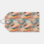 Gezellige herfstkleuren Abstracte digitale kunst Cadeaulabel (Achterkant Horizontaal)