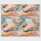 Gezellige herfstkleuren Abstracte digitale kunst Cadeaupapier (Vlak)