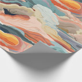 Gezellige herfstkleuren Abstracte digitale kunst Cadeaupapier (Hoek)