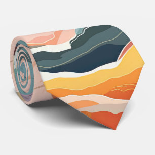 Gezellige herfstkleuren Abstracte digitale kunst Stropdas