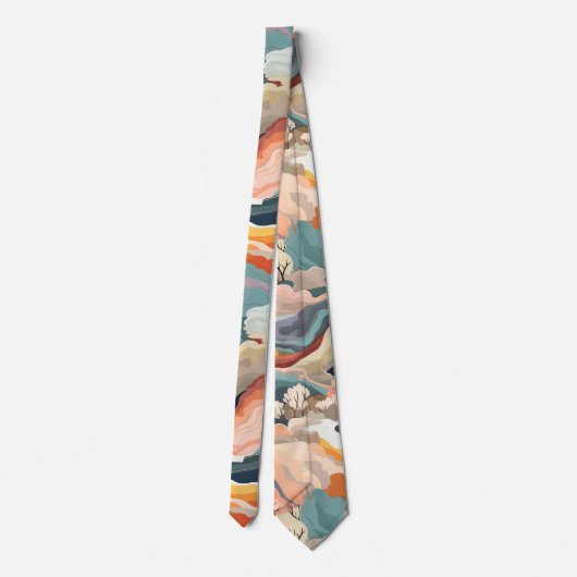 Gezellige herfstkleuren Abstracte digitale kunst Stropdas (Achterkant)