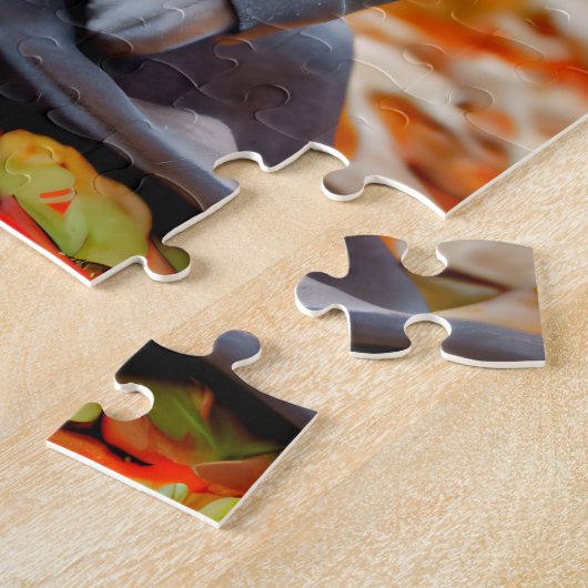Gezellige herfstkonijnenpuzzel legpuzzel (Zijkant)