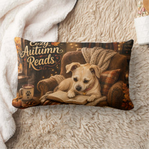 Gezellige herfstlectuur Knuffelachtige hondenliefh Kussen