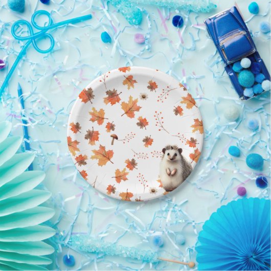 Gezellige herfstlekkernijen - Hedgehog & Herfst ge Papieren Bordje (Feest)