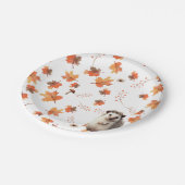 Gezellige herfstlekkernijen - Hedgehog & Herfst ge Papieren Bordje (Gekanteld)
