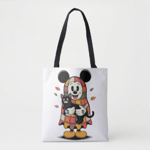 Gezellige herfstmuis en -kat tote bag
