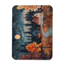 Gezellige herfstnachthut | Aquarel herfstdecoratie Magneet