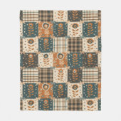 Gezellige herfstpatchwork | Rustieke bloem- en rui Fleece Deken (Voorkant)