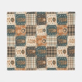 Gezellige herfstpatchwork | Rustieke bloem- en rui Fleece Deken (Voorkant (Horizontaal))