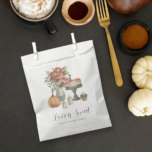 Gezellige herfstpompoen "Liefde is zoet" Bedankzakje