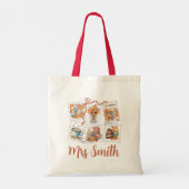 Gezellige herfststempel  gepersonaliseerde docent tote bag (Achterkant)