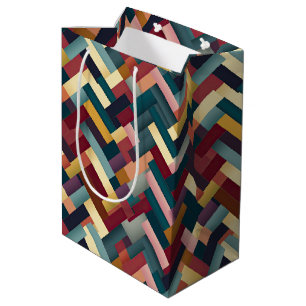 Gezellige herfsttinten weven patroon medium cadeauzakje