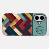 Gezellige herfsttonen weven patroon monogram Case-Mate iPhone case (Achterkant (horizontaal))