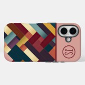 Gezellige herfsttonen weven patroon monogram Case-Mate iPhone case (Achterkant (horizontaal))