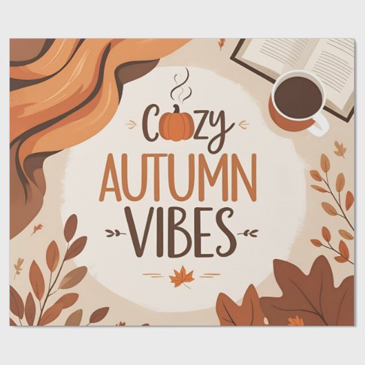 Gezellige herfstvibes - minimalistisch plat ontwer cadeaupapier (Vlak)