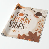 Gezellige herfstvibes - minimalistisch plat ontwer cadeaupapier (Uitgerold)