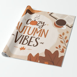 Gezellige herfstvibes - minimalistisch plat ontwer cadeaupapier