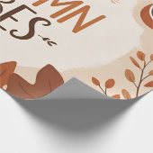 Gezellige herfstvibes - minimalistisch plat ontwer cadeaupapier (Hoek)