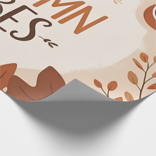 Gezellige herfstvibes - minimalistisch plat ontwer cadeaupapier (Hoek)