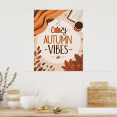 Gezellige herfstvibes - minimalistisch plat ontwer poster (Keuken)