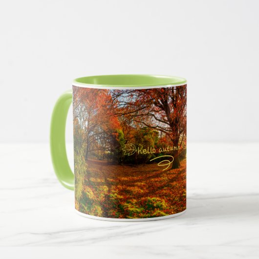 Gezellige herfstvibes Mok: nippen in stijl Mok (Voorkant links)