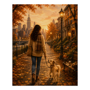 Gezellige herfstwandeling met mijn beste vriend perfect poster
