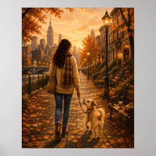 Gezellige herfstwandeling met mijn beste vriend poster