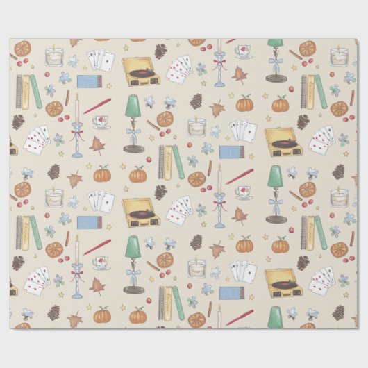 Gezellige herfstweekend met een knusse stemming cadeaupapier (Vlak)