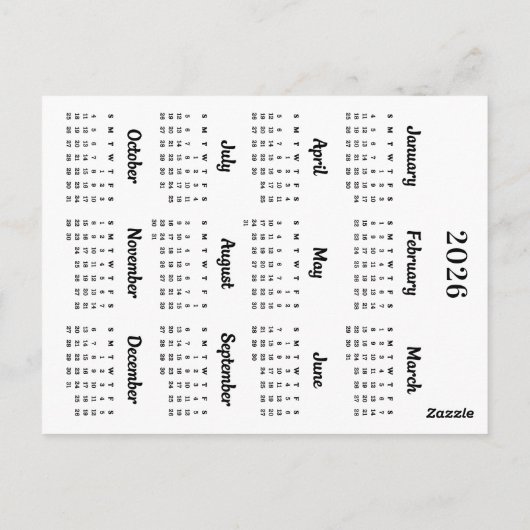 Gezellige Highland Koe 2025 Kalender Kerst Kaart (Achterkant)