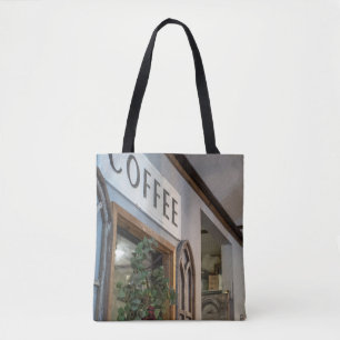 Gezellige hoek Café ingang Tote Bag