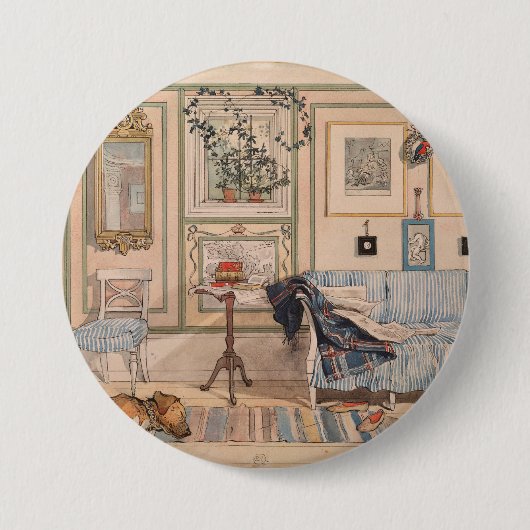 Gezellige Hoek (door Carl Larsson) Ronde Button 7,6 Cm (Voorkant)