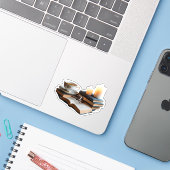 Gezellige hoek Stickers: Versier uw "Me Time" Entr Sticker (Laptop met iPhone)