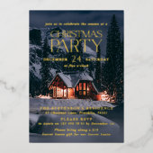 Gezellige Home Foto Kerst Feest Folie Uitnodiging (Voorkant)