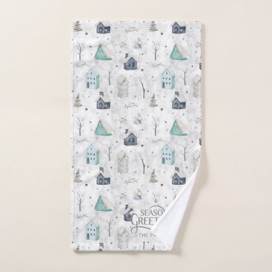 Gezellige Home Kerst Blauwgroen ID985 Bad Handdoek (Handdoek)