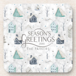 Gezellige Home Kerst Blauwgroen ID985 Bier Onderzetter