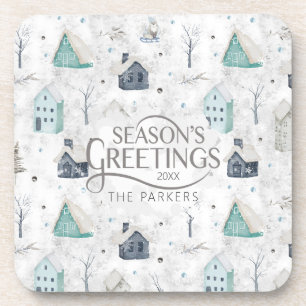 Gezellige Home Kerst Blauwgroen ID985 Bier Onderzetter