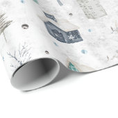 Gezellige Home Kerst Blauwgroen ID985 Cadeaupapier (Rol Hoek)