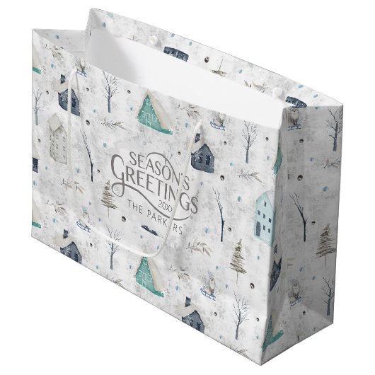 Gezellige Home Kerst Blauwgroen ID985 Groot Cadeauzakje (Voorkant Gekanteld)