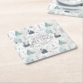 Gezellige Home Kerst Blauwgroen ID985 Kartonnen Onderzetters (Schuin)