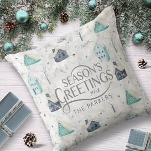 Gezellige Home Kerst Blauwgroen ID985 Kussen