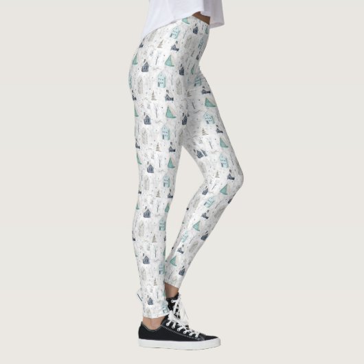 Gezellige Home Kerst Blauwgroen ID985 Leggings (Rechts)