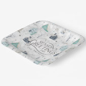 Gezellige Home Kerst Blauwgroen ID985 Papieren Bordje (Gebogen)