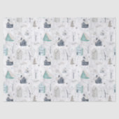 Gezellige Home Kerst Blauwgroen ID985 Tissuepapier (Voorkant)