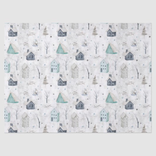 Gezellige Home Kerst Blauwgroen ID985 Tissuepapier (Voorkant)