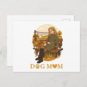 Gezellige Hond Moeder Bonding Moment Met Haar Geze Briefkaart (Voorkant / Achterkant)