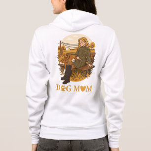 Gezellige Hond Moeder Bonding Moment Met Haar Geze Hoodie