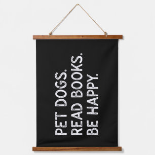 Gezellige honden lezen boeken om gelukkig te zijn hangend wandkleed