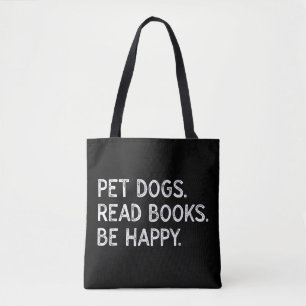 Gezellige honden lezen boeken om gelukkig te zijn  tote bag