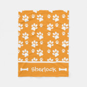 Gezellige hondendeken gepersonaliseerd Sinaasappel Fleece Deken (Voorkant)